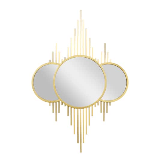 CosmoLiving by Cosmopolitan 39" Gold Metal Contemporary Wall Mirror Décor